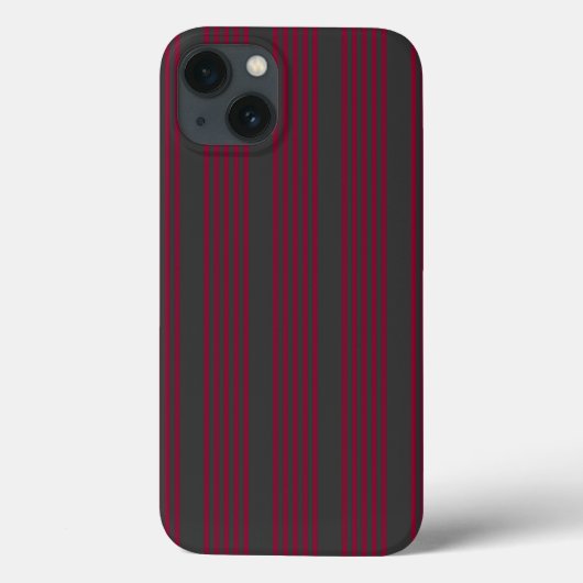 Burgundy red en houtskool met vijf strippen Case-Mate iPhone case (Achterkant)