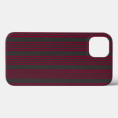 Burgundy red en houtskool met vijf strippen Case-Mate iPhone case (Achterkant (horizontaal))