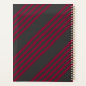 Burgundy red en houtskool met vijf strippen planner (Achterkant)