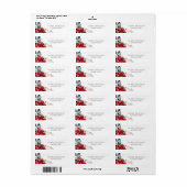 Burgundy Red en Navy Blue Floral Elegant Etiket (Full Sheet)