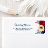 Burgundy Red en Navy Blue Floral Etiket (Insitu)