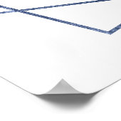 Burgundy Red en Navy Blue Wedding Welcome Sign Poster (Hoek)