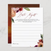 Burgundy Red en Oranje Floral Date Night Idees (Voorkant / Achterkant)