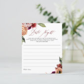 Burgundy Red en Oranje Floral Date Night Idees (Staand voorkant)