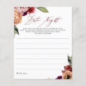 Burgundy Red en Oranje Floral Date Night Idees (Voorkant)