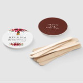 Burgundy Red en Pink Floral Wedding Favor Handwaaier (Niet-gemonteerd)