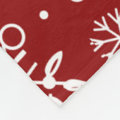 Burgundy Red en White Kerstsnowflakes Fleece Deken (Hoek)
