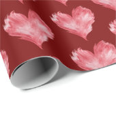 Burgundy Red Flame Hearts Bridal Shower Cadeaupapier (Rol Hoek)