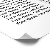 Burgundy Red Floral 15-tafel weddenschappen Poster (Hoek)