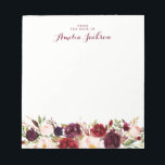 Burgundy Red Floral - Aangepaste sociale verhalen Notitieblok<br><div class="desc">Meer  notebooks in de Little Bayleigh Store!</div>