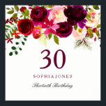 Burgundy Red Floral Boho 30th Birthday Party Poster<br><div class="desc">Burgundy Red Floral Boho 30th Birthday Party Poster Zie passend collectie in Niche en Nest Store</div>