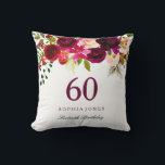Burgundy Red Floral Boho 60th Birthday Gift Kussen<br><div class="desc">Burgundy Red Floral Boho 70th Birthday Gift Bekijk onze winkel voor een passende uitnodiging en meer cadeaus</div>