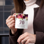 Burgundy Red Floral Boho 70th Birthday Gift Koffiemok<br><div class="desc">Burgundy Red Floral Boho 70th Birthday Gift Geweldig cadeauidee of object om je speciale dag te herinneren</div>