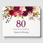Burgundy Red Floral Boho 80th Birthday Party Gastenboek<br><div class="desc">Burgundy Red Floral Boho 80th Birthday Party Guest Book For matching set see Niche and Nest Store</div>