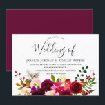 Burgundy Red Floral Boho Wedding Invitation Kaart<br><div class="desc">Burgundy Floral Boho Wedding Invitation Geschikt voor alle seizoenen Spring Wedding Summer,  Winter,  Herfst,  herfst. Geweldig modern elegant design Zie collectie in niche en nestwinkel</div>