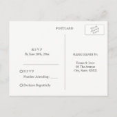 Burgundy Red Floral Boho Wedding RSVP briefkaart (Achterkant)