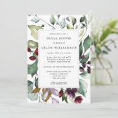 Burgundy Red Floral Botanisch Vrijgezellenfeest Kaart (Staand voorkant)