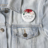 Burgundy Red Floral Fall Wedding Ronde Button 5,7 Cm (In situ)