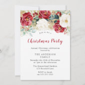 Burgundy Red Floral Family Afbeelding kerst Kaart (Achterkant)