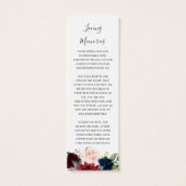 Burgundy Red Floral Foto Funeral Poem Bladwijzer Mini Visitekaartjes (Achterkant)