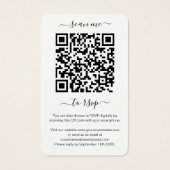 Burgundy Red Floral Foto QR Code Scan me naar RSVP Visitekaartje (Achterkant)