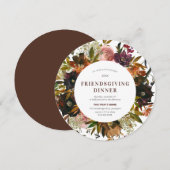 Burgundy Red Floral Friendsgiving Modern Kaart (Voorkant / Achterkant)