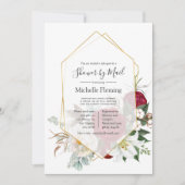 Burgundy Red Floral Geometric Shower per Mail Kaart (Voorkant)