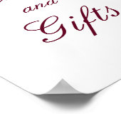 Burgundy Red Floral Kaarten en Gifts Wedding Poste Poster (Hoek)