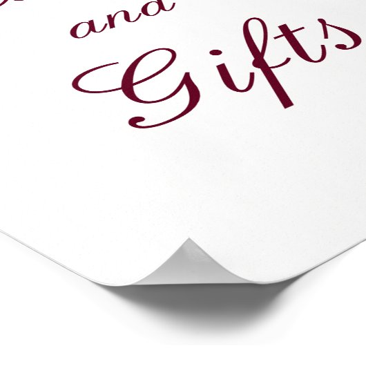 Burgundy Red Floral Kaarten en Gifts Wedding Poste Poster (Hoek)