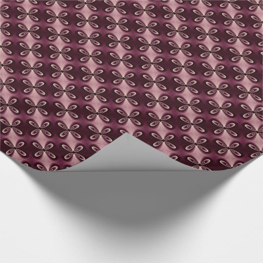 Burgundy Red Floral Petal Digital Pattern Cadeaupapier (Hoek)