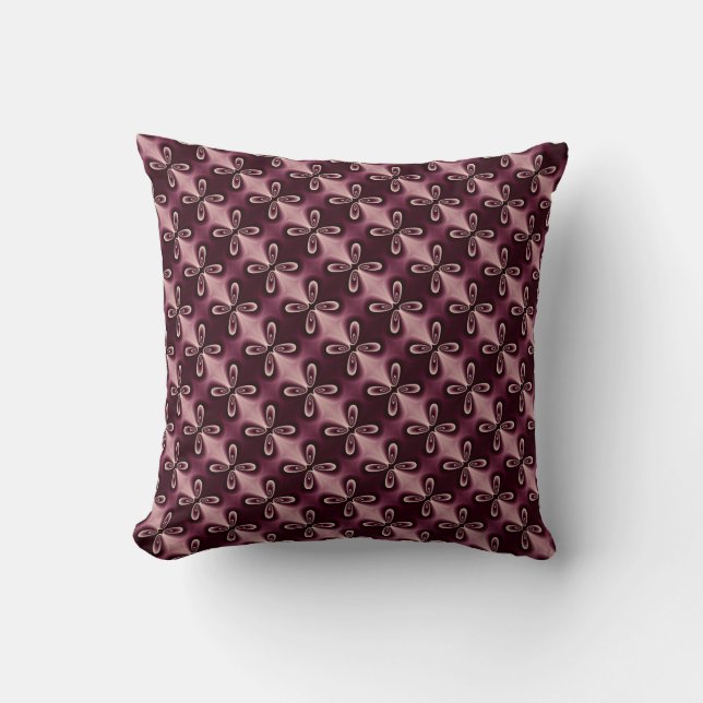 Burgundy Red Floral Petal Digital Pattern Kussen (Voorkant)