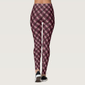 Burgundy Red Floral Petal Digital Pattern Leggings (Achterkant)