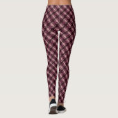 Burgundy Red Floral Petal Digital Pattern Leggings (Achterkant)