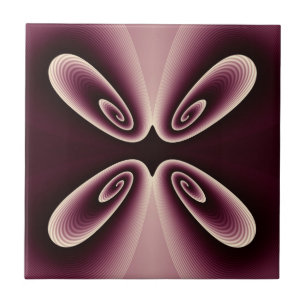 Burgundy Red Floral Petal Digital Pattern Tegeltje