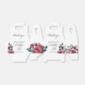 Burgundy Red Floral Rustic Boho Weddenschap Bedank Bedankdoosjes (Uitgevouwen)