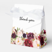 Burgundy Red Floral Rustic Boho Wedding Bedankdoosjes (Voorkant Zijde)