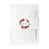 Burgundy Red Floral Rustic Boho Wedding Uitnodigingen Wikkel (Voorkant Voorbeeld)
