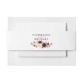 Burgundy Red Floral Rustic Boho Wedding Uitnodigingen Wikkel (Voorkant Voorbeeld)