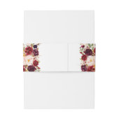 Burgundy Red Floral Rustic Boho Wedding Uitnodigingen Wikkel (Achterkant Voorbeeld)