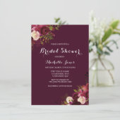 Burgundy Red Floral Spring Autumn Vrijgezellenfees Kaart (Staand voorkant)