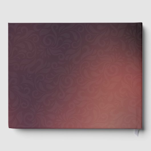 Burgundy Red Floral String Light Wedding Guestbook Gastenboek (Achterkant)