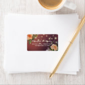 Burgundy Red Floral String Lights Weddenschap Adre Etiket (Insitu)