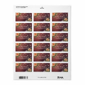 Burgundy Red Floral String Lights Weddenschap Adre Etiket (Full Sheet)