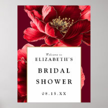 Burgundy Red Floral Vrijgezellenfeest Welkomstteke