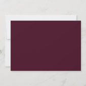 Burgundy Red Floral Waterverf bespaart datum Kaart (Achterkant)