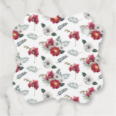 Burgundy Red Floral Weddenschap Bedankt Bedankjes Labels (Achterkant)