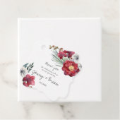 Burgundy Red Floral Weddenschap Bedankt Bedankjes Labels (In situ)