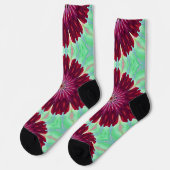 Burgundy Red Flower Mandala Art Fun Socks Sokken (Links)