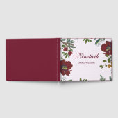 Burgundy Red Flowers 90th Birthday Guest Book Gastenboek (Volledig)