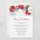 Burgundy Red Flowers Company kerst Kaart (Voorkant)
